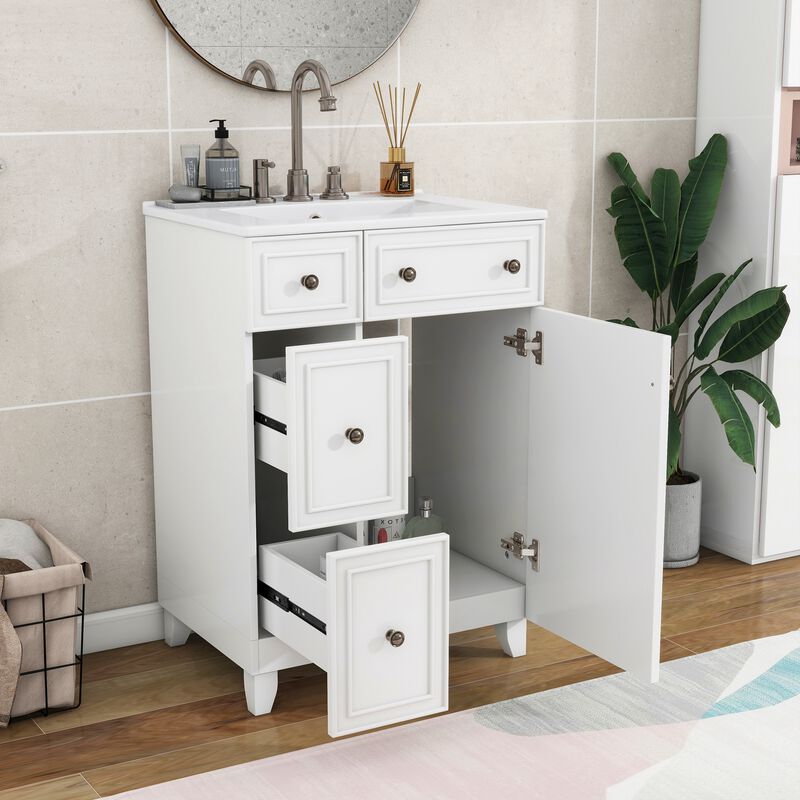 Merax Bathroom Vanity Cabinet with Ceramic Sink