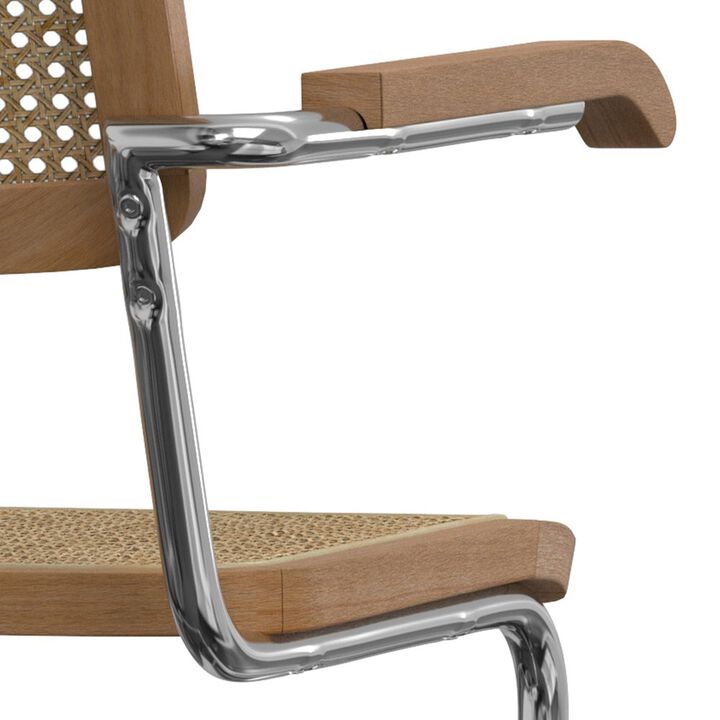Simpli Home Madalyn Dining Arm Chair ( Set of 2 ) in Natural Rattan