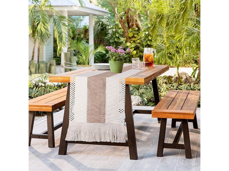 Boho Table Runners and Boho Round Placemats Splicing Woven Macrame image number 6