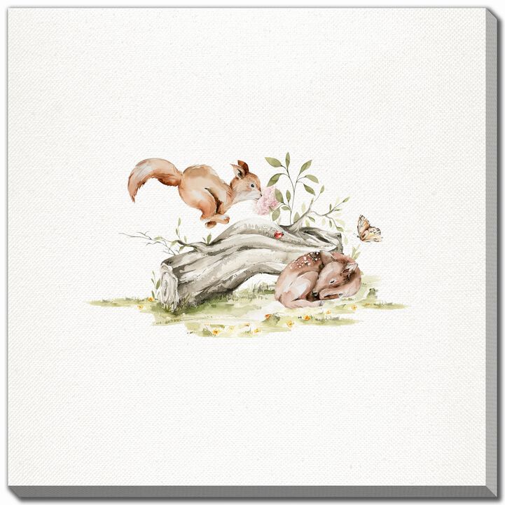 Resting Fawn n Leaping Squirel