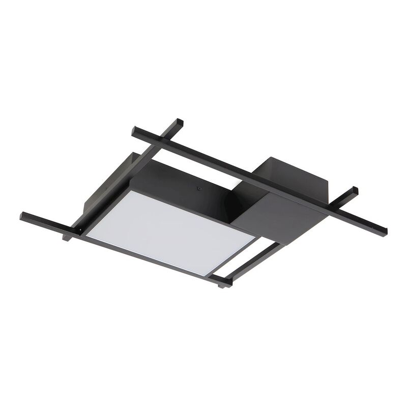 VONN Lighting Integrated LED Ceiling Lighting Rectangular Semi Flush in Black
