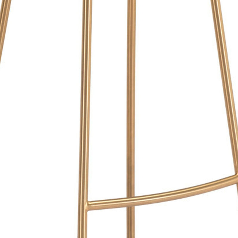 Hivvago Set of Two 31 Inch Burgundy And Gold Steel Backless Bar Height Bar Chairs