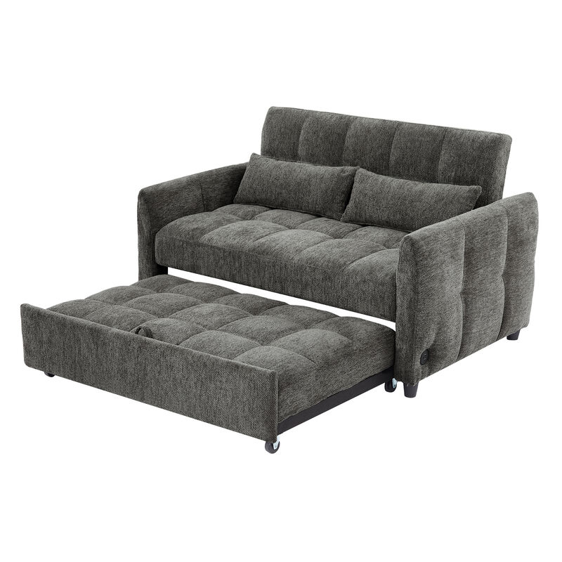 Merax Loveseat Sofa Pull-out Sleeper Sofa with 3 USB Ports