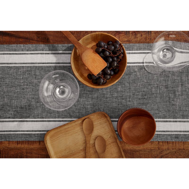 Solino Home 100% Pure Linen Table Runner - Country Stripe