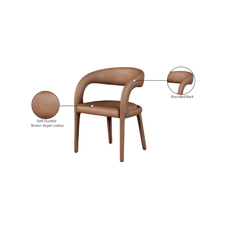 Meridian Furniture Sylvester Brown Vegan Leather Dining Chair