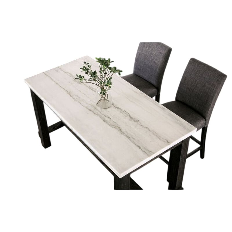 Bruce 5pc Counter Height Set, Marble Top, Trestle Base, Chairs image number 4