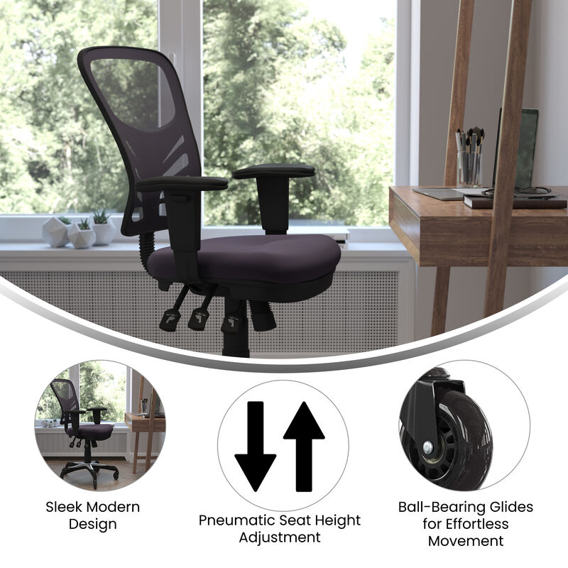 Nicholas Mid-Back   Mesh Multifunction Executive Swivel Ergonomic Office Chair with Adjustable Arms and Transparent Roller Wheels
