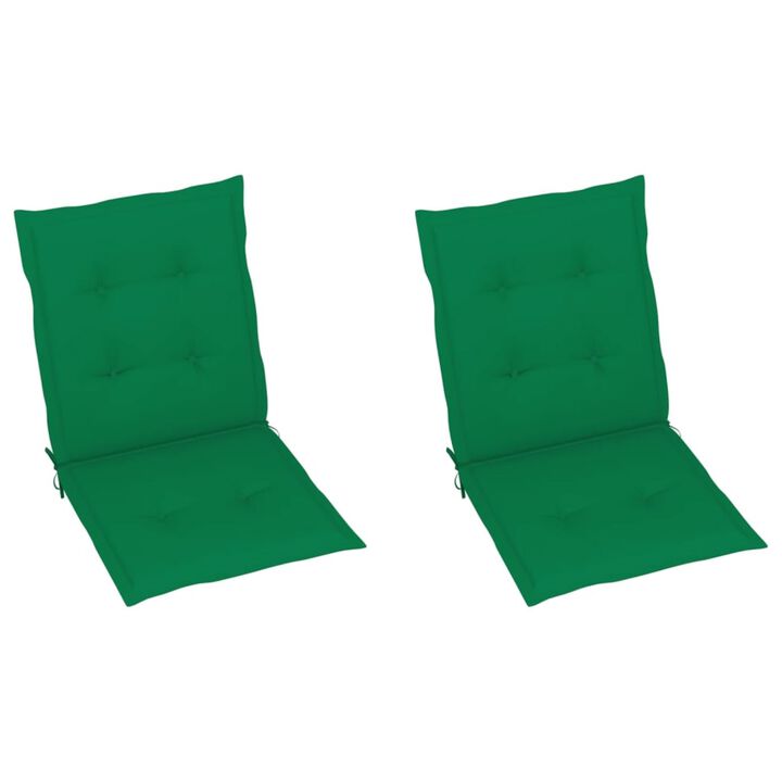 vidaXL Garden Chair Cushions 2 pcs Green 39.4"x19.7"x1.6"