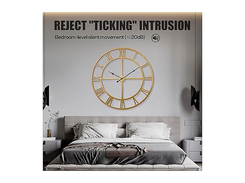 48 Inch Large Wall Clock Living Decor Easy Assembly KD Silent Non Ticking Modern image number 3