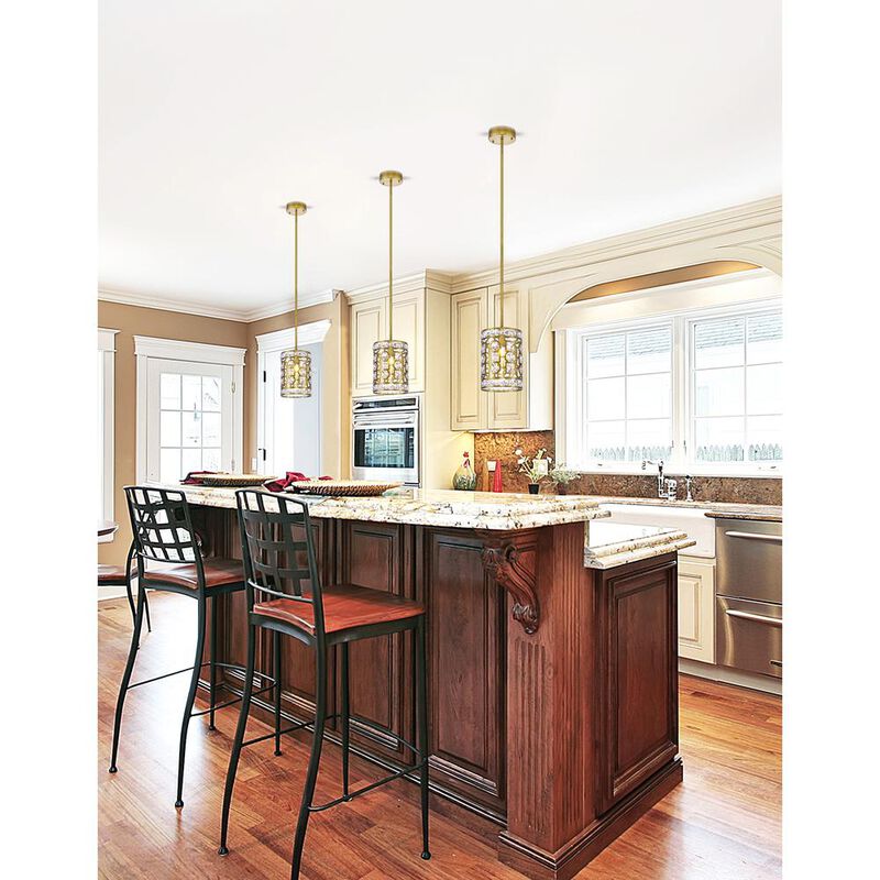 CWI Lighting Belinda 1 Light Pendant With Champagne Finish