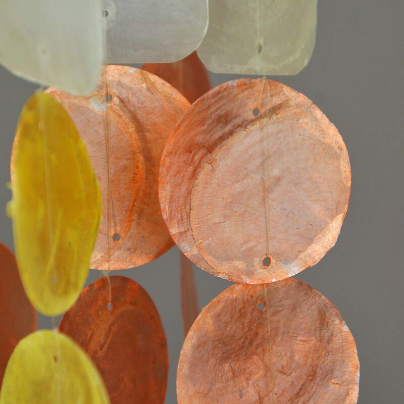 Amber, Yellow and White Capiz Shell Mini Wind Chime Garden Patio Yard image number 5