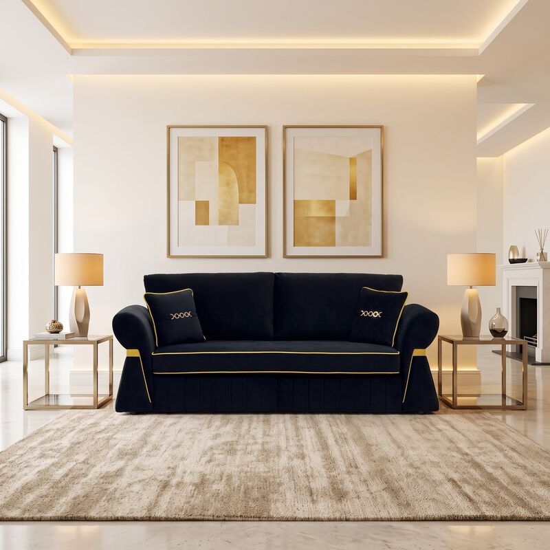Pifpru 83.5 Inch Velvet 3 Seater Sofa Couch image number 1