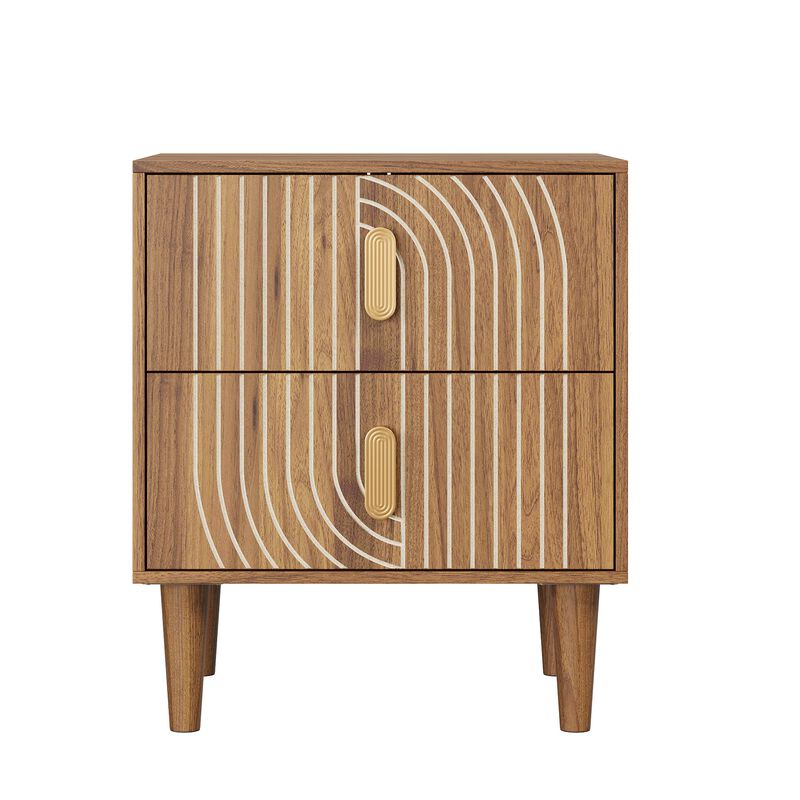Tabwel Mid‑Century Modern Walnut Nightstand image number 0