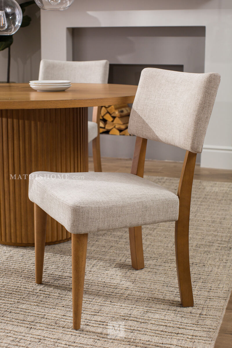 Colvin Brown 52" Wood Table & 4 Upholstered Side Chair image number 5