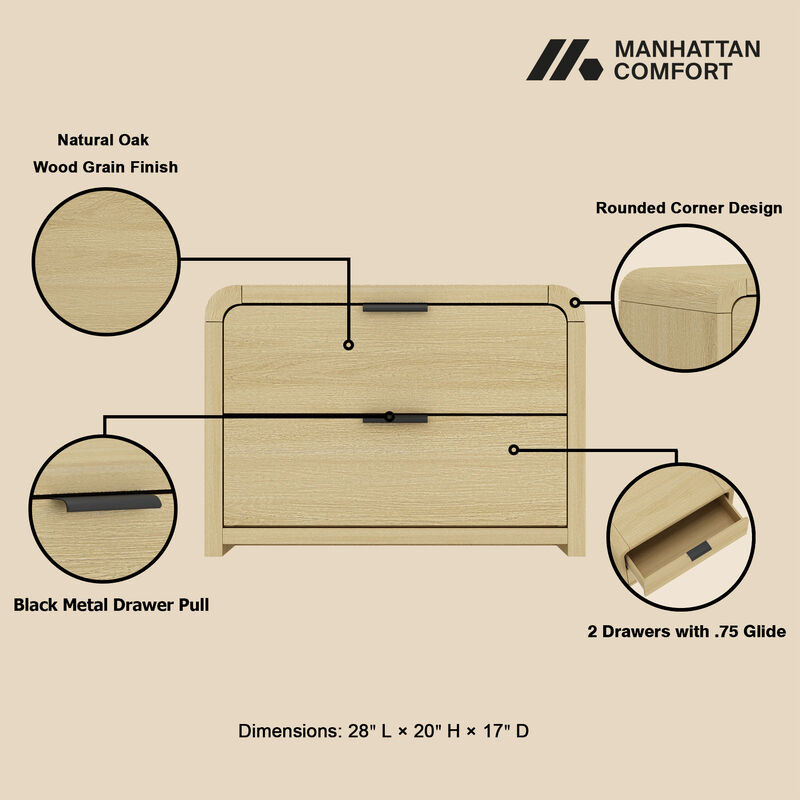 Grace Brown and Black Nightstands (Set of 2)