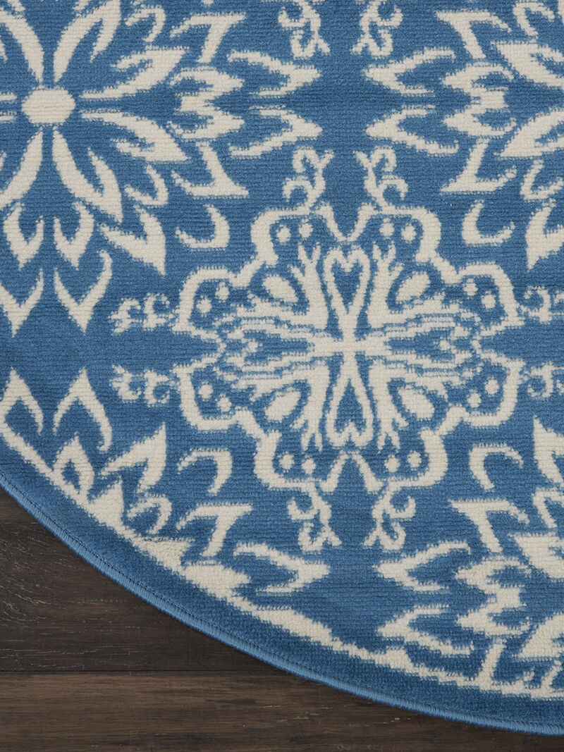 Jubilant JUB06 Ivory/Blue 5'3" x Round Rug
