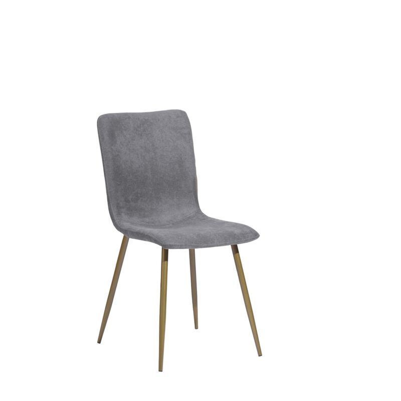 HomeRoots Set of Four Dark Gray and Gold Fabric Dining Side Chairs image number 0