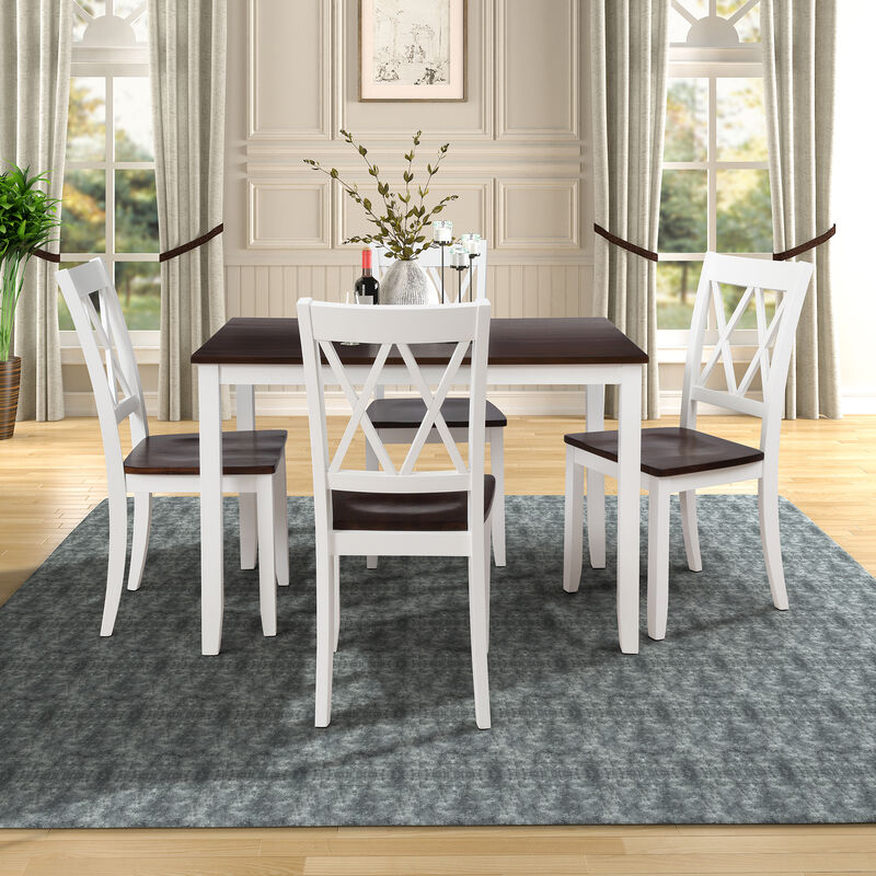 Cescip Farmhouse 5‑Piece Rectangular Dining Set image number 2