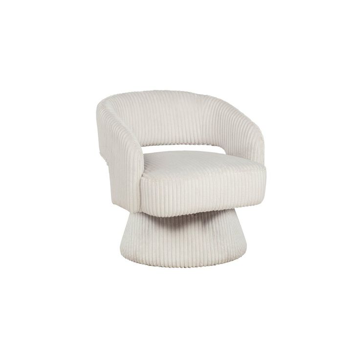 Best Quality Furniture Cream Velvet Swivel Accent Barrel Chair
