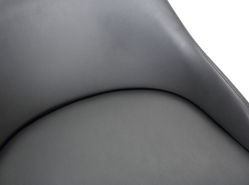 Alec Counter Height Swivel Faux Leather and Wood Bar Stool