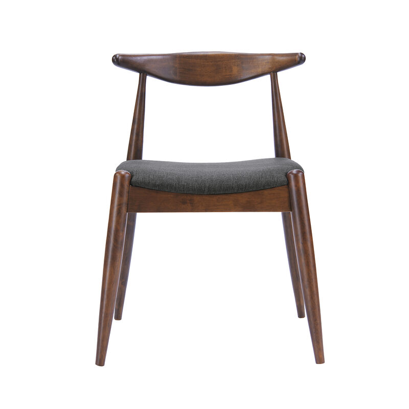 Merax Set of 2 Rubberwood Dining Chairs - Ergonomic Backrest with Thick Comfort Cushions, Solid Wood Kitchen Side Chairs