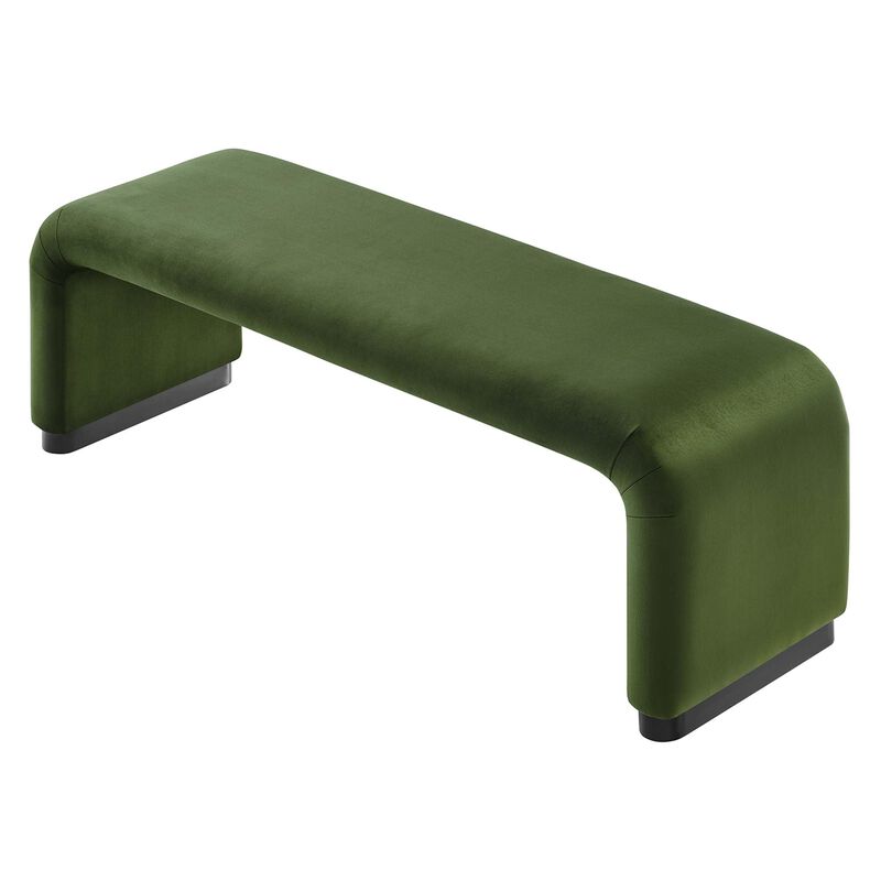 Modway EEI-6734-BRA-CAB Koda Performance Velvet Waterfall Long Bench, Brass Cadet Blue image number 6