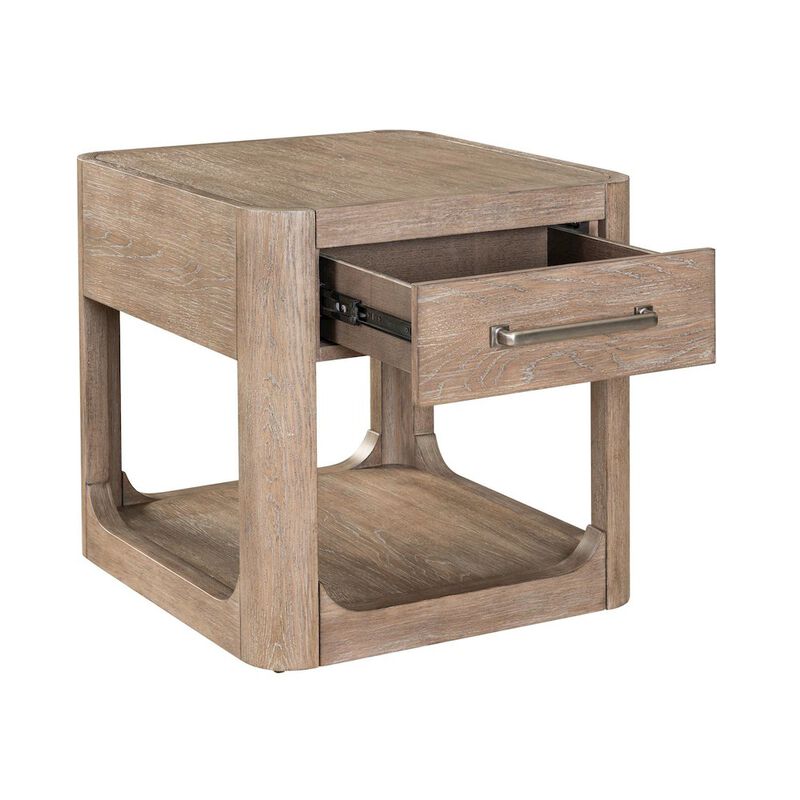 Liberty Furniture Living Room End Table Contemporary with Storage Drawer - Burnished Clay Oak Wood image number 6