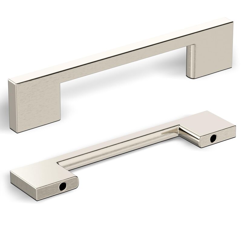 Southern Hills Brushed Nickel Cabinet Pulls - 96mm - Satin Nickel Drawer Handles, Modern Kitchen Cabinet Handles, Silver Kitchen