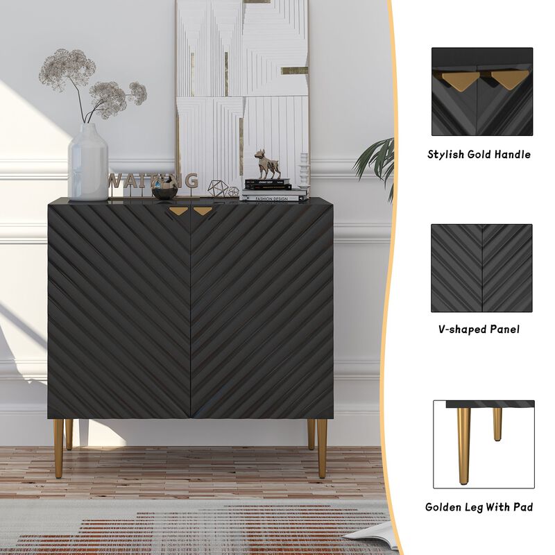 2-Door Locker Accent Storage Cabinet with Tapered Support Legs