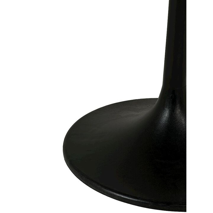 Carolina Living Enzo 36 Round Marble Top Dining Table - Black Top - Black Base