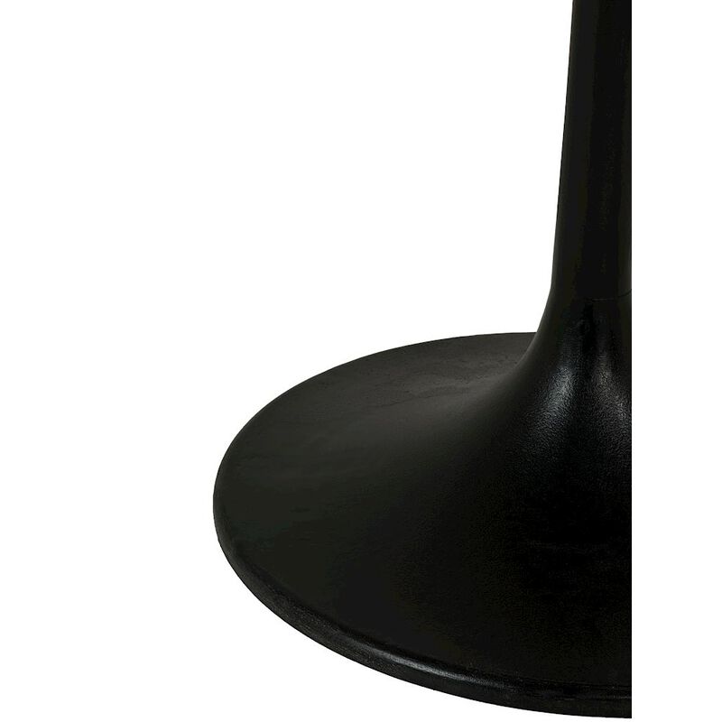 Carolina Living Enzo 36 Round Marble Top Dining Table - Black Top - Black Base