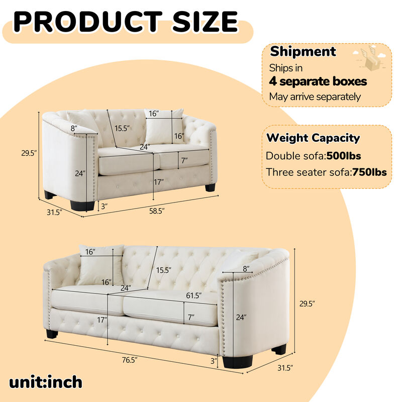 Nudmel Velvet Chelsfield Sofa Set image number 9