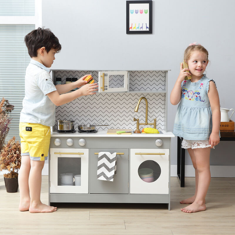 Little Chef Berlin Modern Play Kitchen with Accessories, Gray/White image number 6