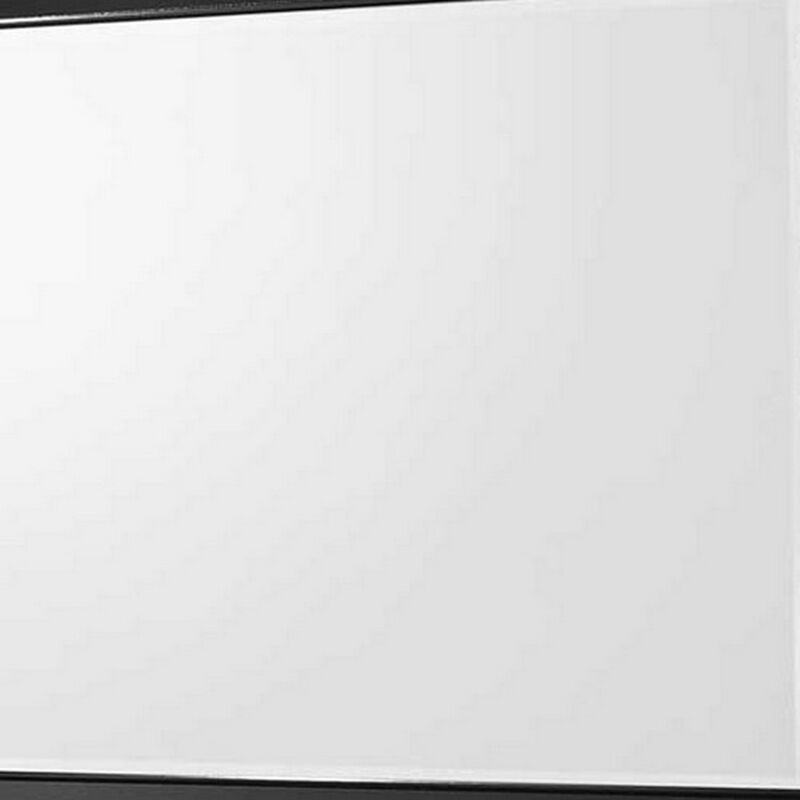 Rectangular Wooden Frame Dresser Top Mirror, Black and Silver - Benzara
