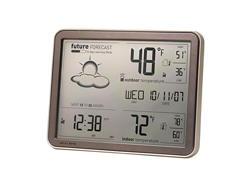 Acurite Self Learning Forecast Wireless Wall Clock Black Home Decor image number 3
