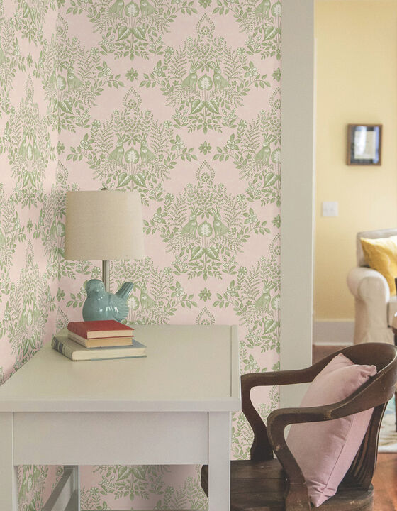 Cottontail Toile Pink & Chartreuse Peel & Stick Wallpaper