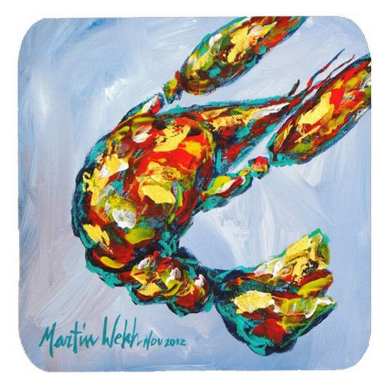 Caroline's Treasures MW1032FC Crawfish Iced Crawfish Foam Coasters (Set of 4), 3.5 H x 3.5 W, Multicolor image number 0