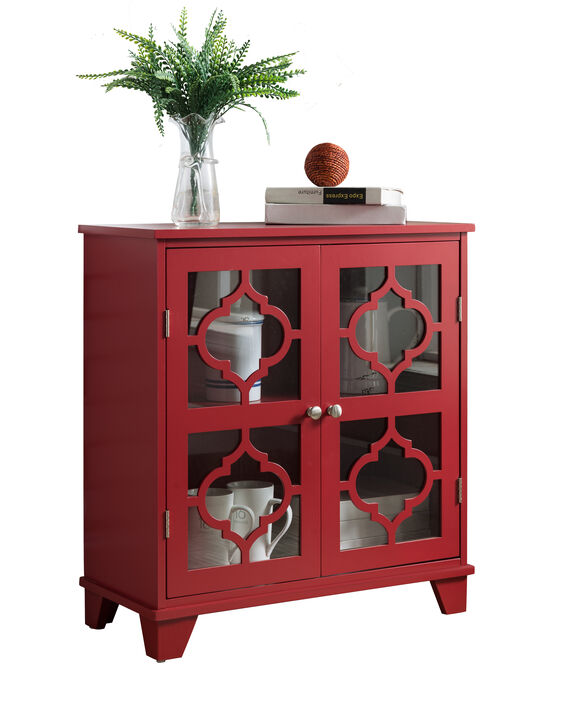 Kings Brand Furniture Red Finish Wood Buffet Cabinet Console Table