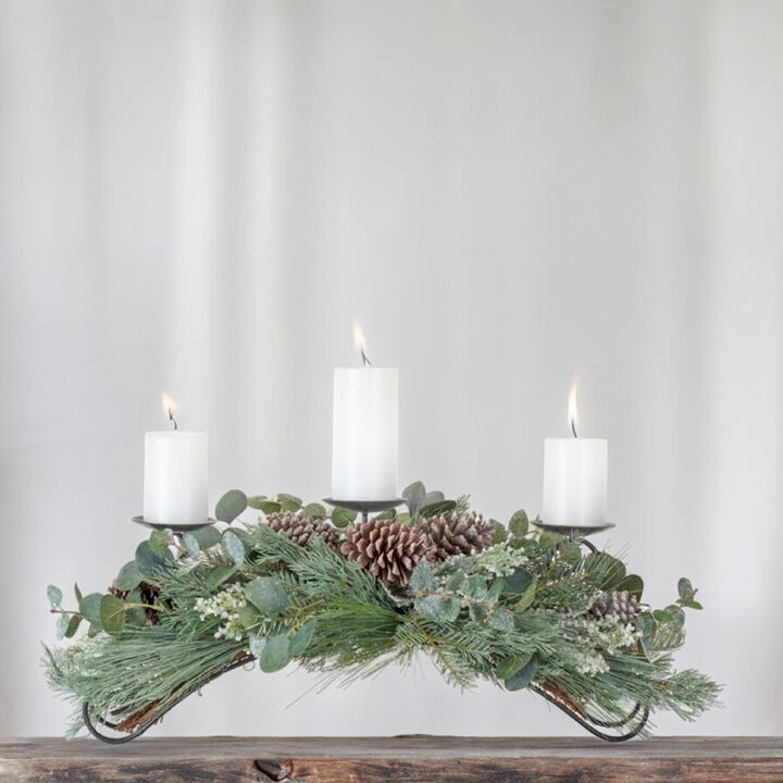 Pine and Eucalyptus Centerpiece for Rustic Holiday Home Décor