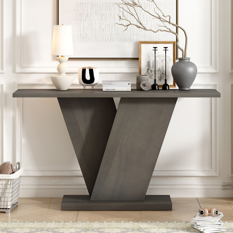 Merax V-Base Design Console Table for Entryway Living Room