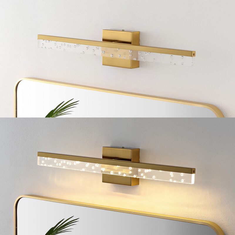 Mario Modern Contemporary Iron/Seeded Acrylic Integrated LED Vanity Light