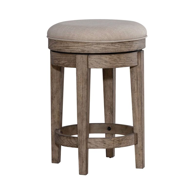 Liberty Furniture City Scape Upholstered Console Swivel Stool 25" Burnished Beige Oak image number 0