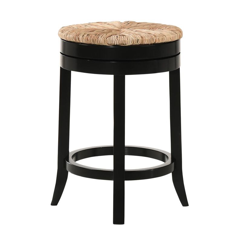 Carolina Living Irving 24 Swivel Rush Seat Counter Stool - Antique Black