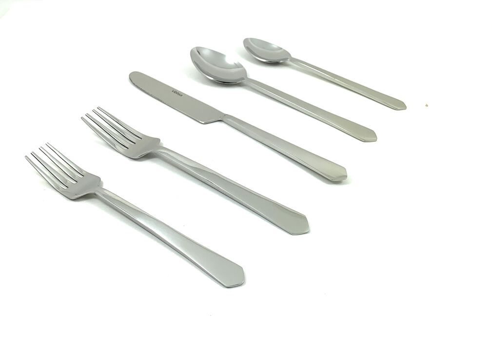 Stainless Steel Flatware Set of 20 Pieces (Silver Glossy)