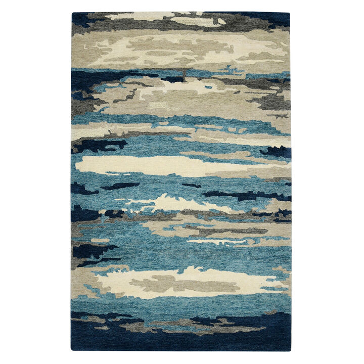 HomeRoots Wool Abstract Hand Tufted Area Rug