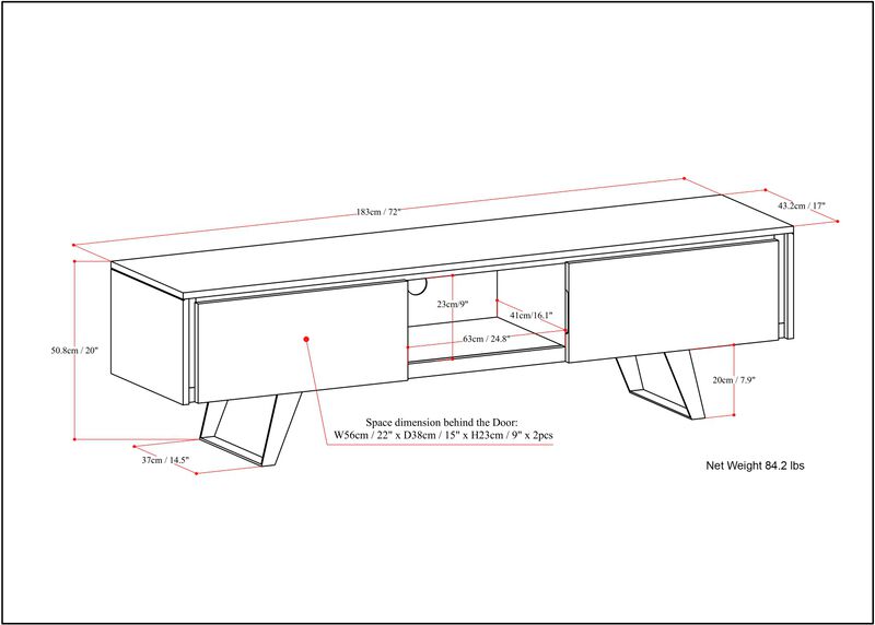 Lowry 72 inch TV Media Stand image number 9