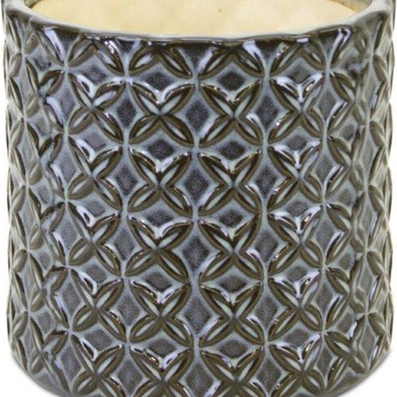 Hivvago Gray and Brown Set of Two Clay 7.20346 ounce Round Pot Planter