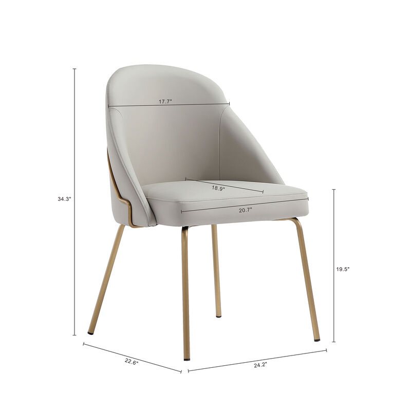 Gracie Dining Chair in Gray and Gold