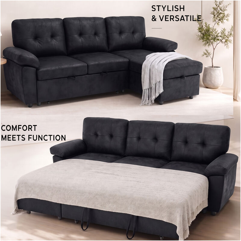 TATEUS  L-Shaped Pull-Out Sectional Sofa image number 5