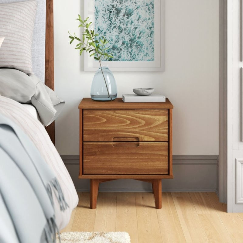 Handcrafted Solid Wood Nightstand with Rustic Farmhouse Finish